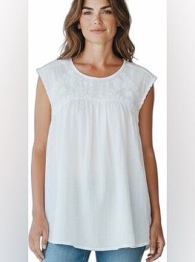Roberta roller rabbit Women’s white tunic top size L